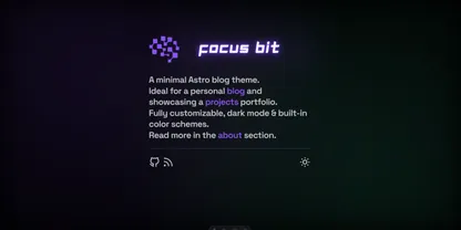 Focus Bit Astro blog theme preview